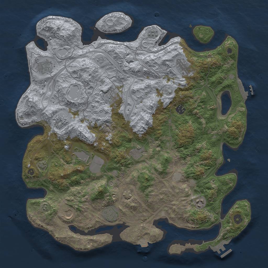 Rust Map: Procedural Map, Size: 4250, Seed: 961071141, 19 Monuments