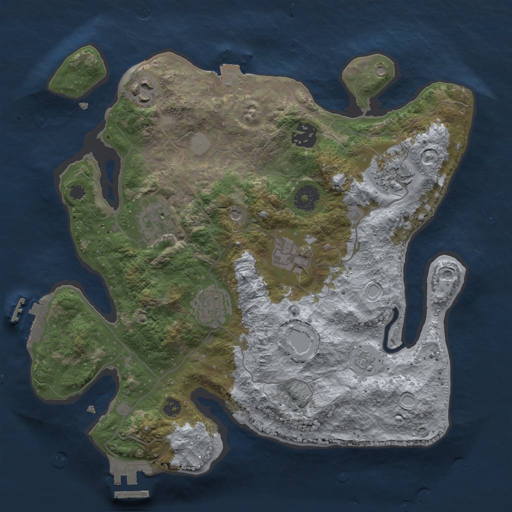 Rust Map: Procedural Map, Size: 3000, Seed: 1359423170, 13 Monuments