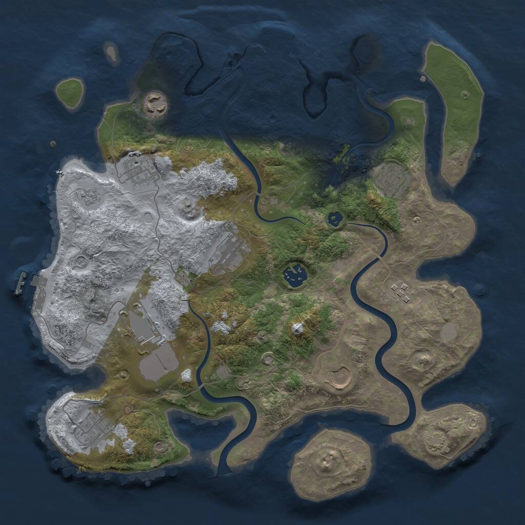 Rust Map: Procedural Map, Size: 3500, Seed: 161136572, 15 Monuments