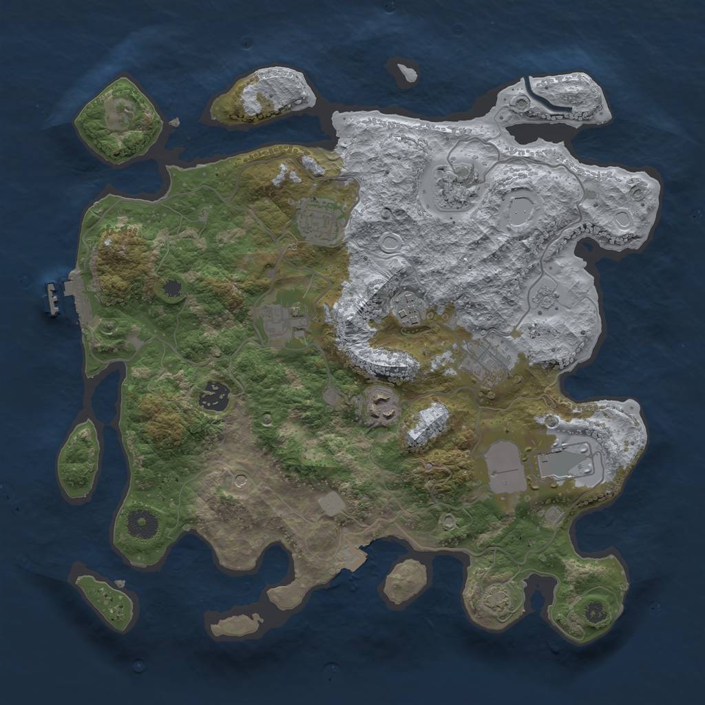 Rust Map: Procedural Map, Size: 3500, Seed: 1604569280, 15 Monuments