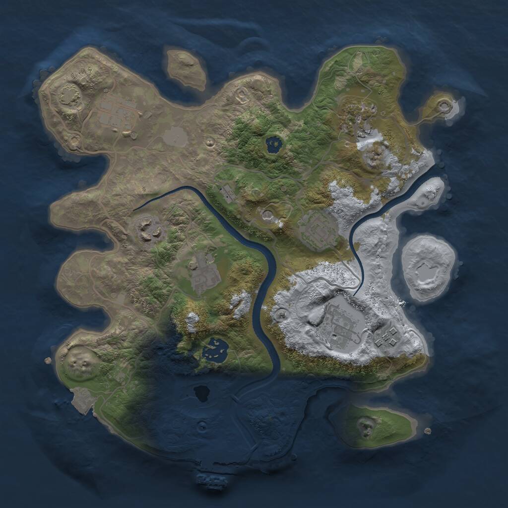 Rust Map: Procedural Map, Size: 3000, Seed: 231784448, 12 Monuments