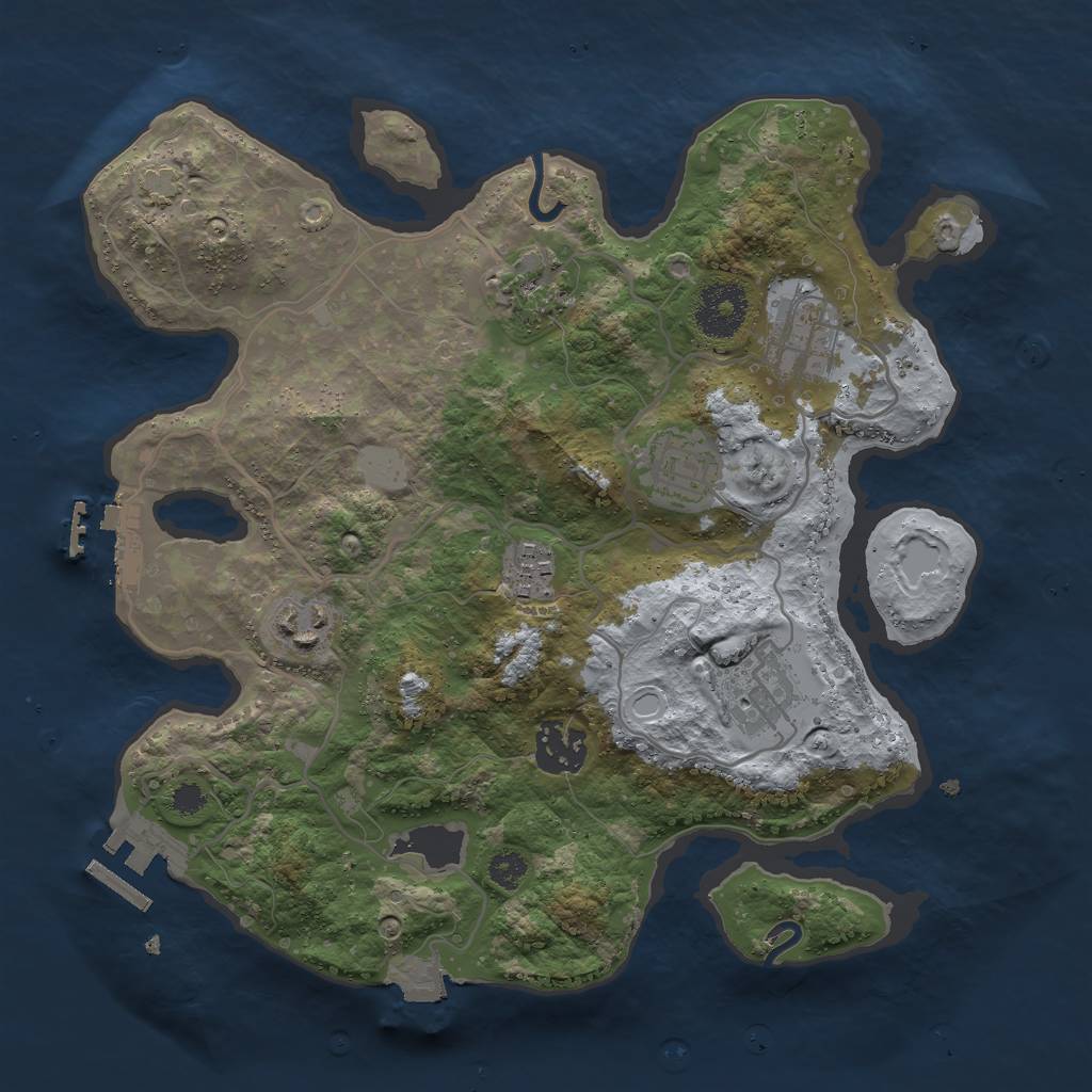 Rust Map: Procedural Map, Size: 3000, Seed: 231784448, 13 Monuments