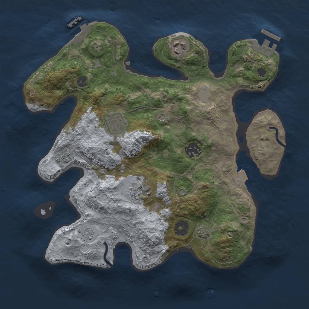 Rust Map: Procedural Map, Size: 3000, Seed: 6948, 13 Monuments