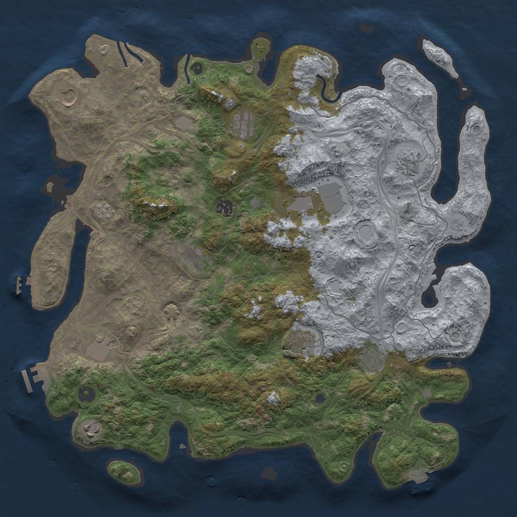 Rust Map: Procedural Map, Size: 4500, Seed: 3781004, 19 Monuments