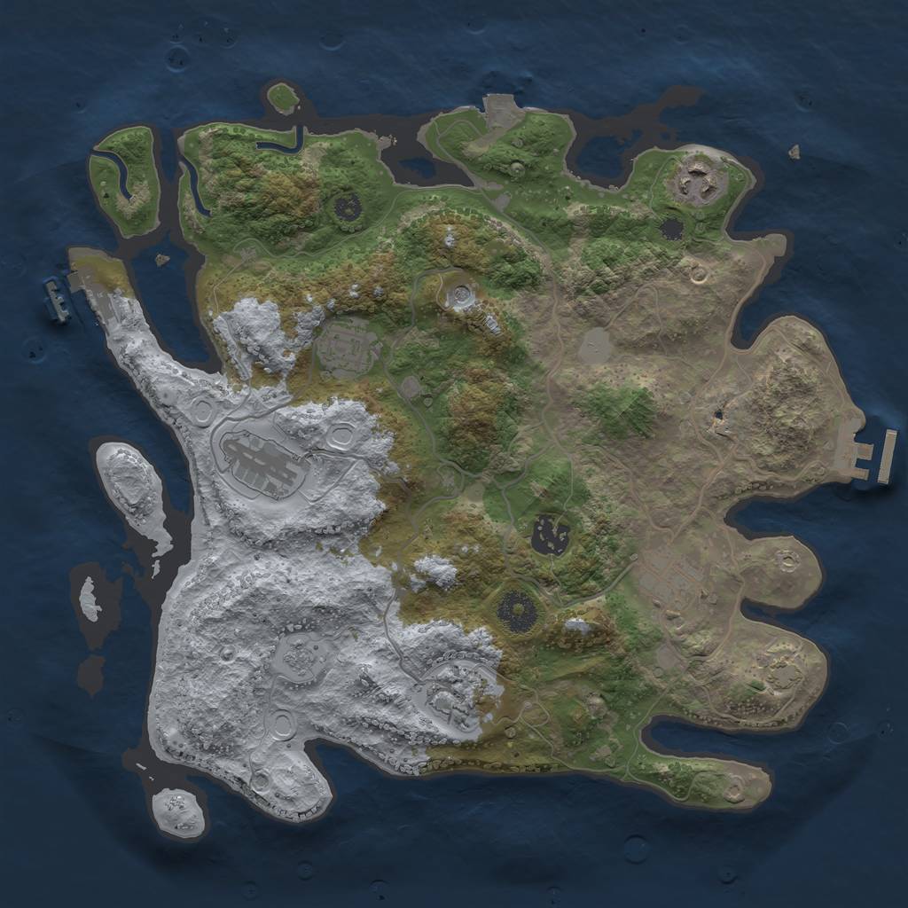 Rust Map: Procedural Map, Size: 3400, Seed: 580917, 14 Monuments