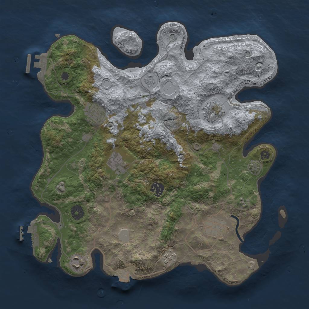 Rust Map: Procedural Map, Size: 3300, Seed: 806208790, 15 Monuments