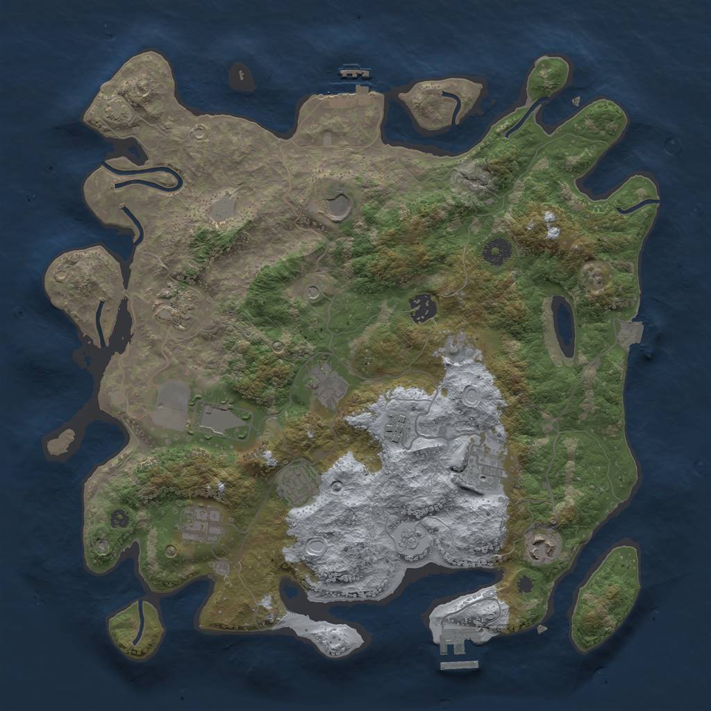 Rust Map: Procedural Map, Size: 3800, Seed: 260626785, 18 Monuments