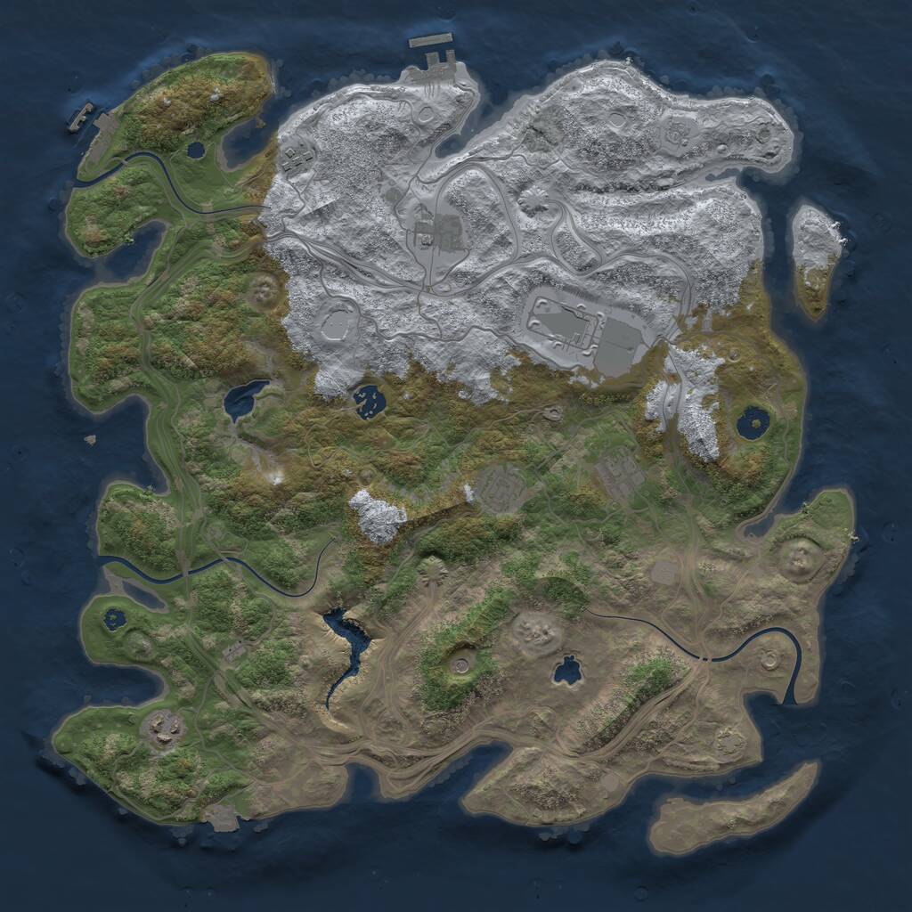 Rust Map: Procedural Map, Size: 4250, Seed: 1510072943, 13 Monuments