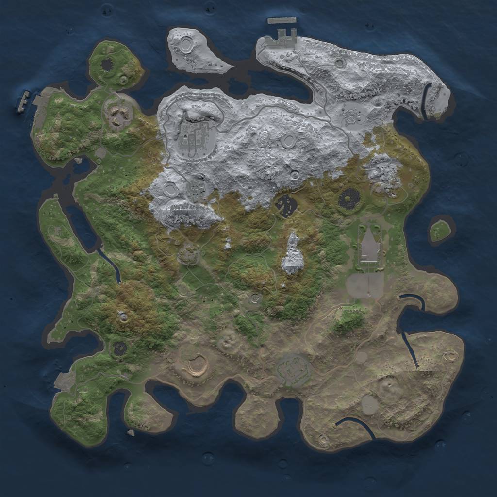 Rust Map: Procedural Map, Size: 3500, Seed: 356331482, 16 Monuments