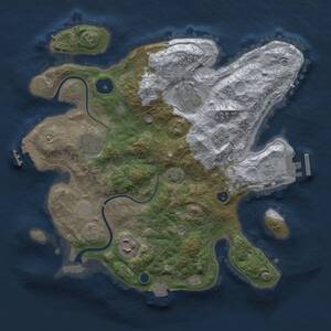 Thumbnail Rust Map: Procedural Map, Size: 3000, Seed: 626047871, 10 Monuments