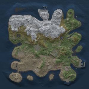 Thumbnail Rust Map: Procedural Map, Size: 3300, Seed: 577307843, 15 Monuments