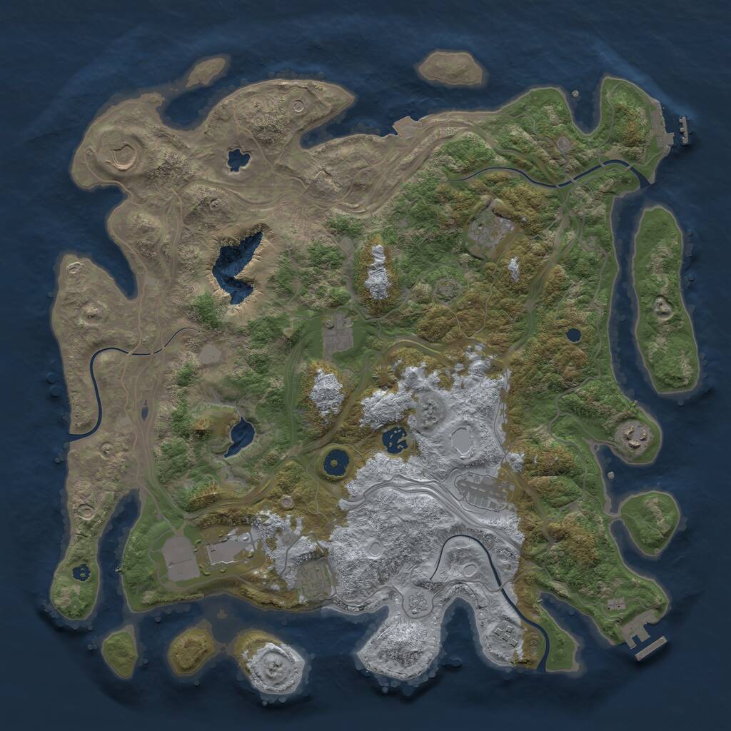 Rust Map: Procedural Map, Size: 4250, Seed: 601197208, 15 Monuments