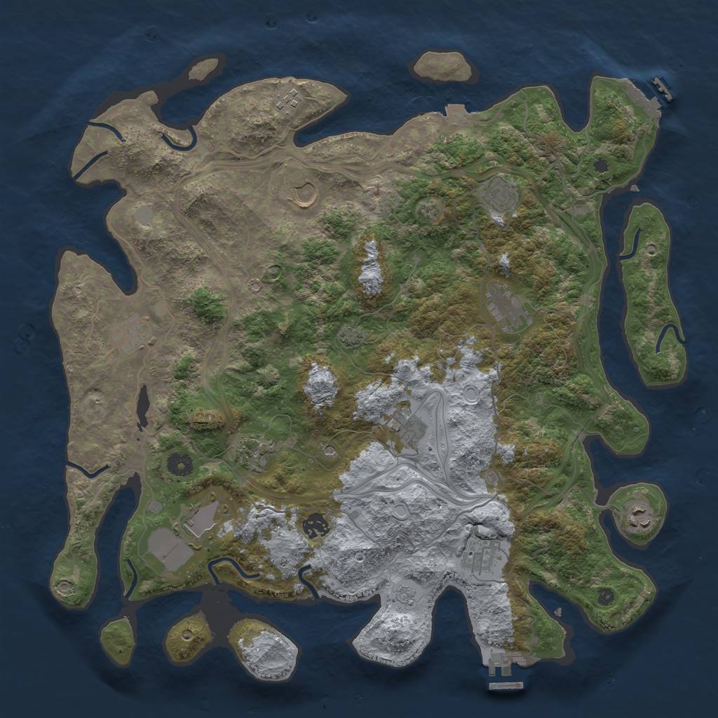 Rust Map: Procedural Map, Size: 4250, Seed: 601197208, 19 Monuments