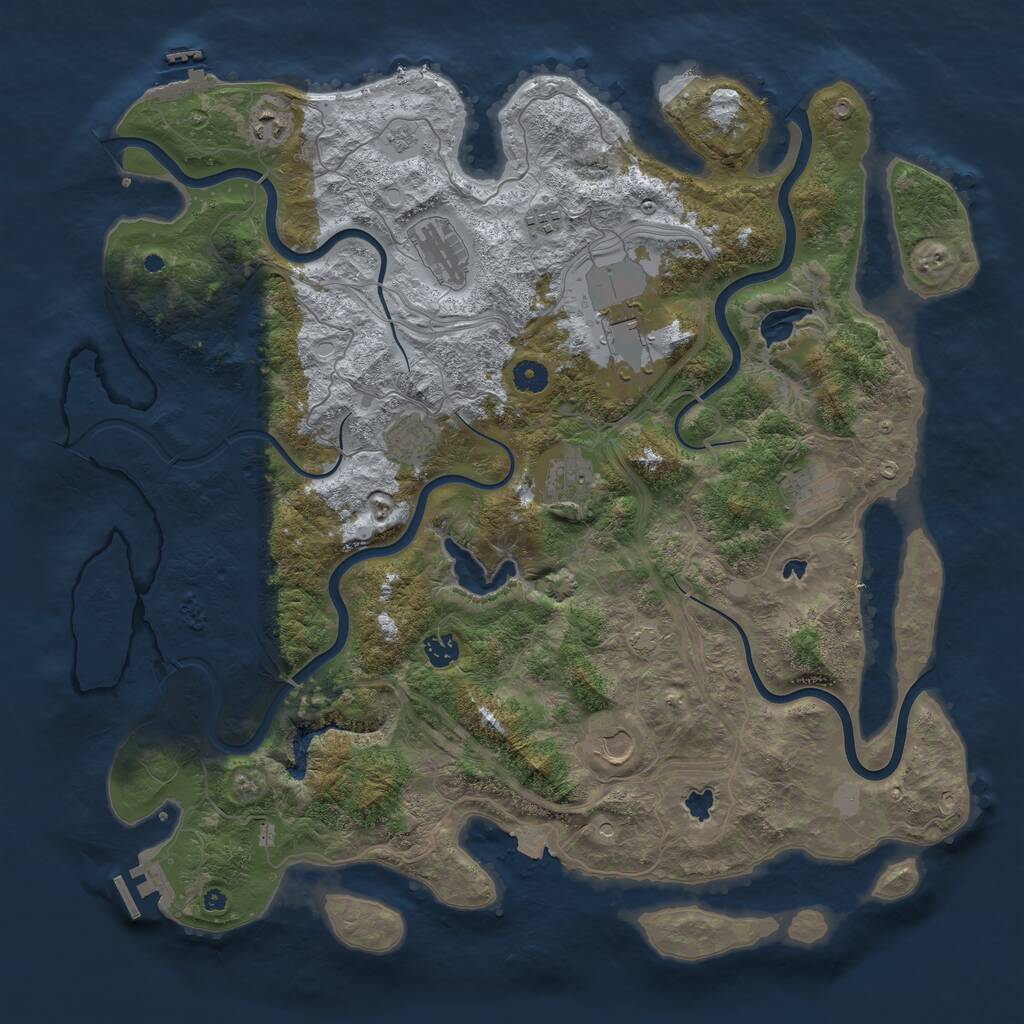 Rust Map: Procedural Map, Size: 4500, Seed: 3547547, 15 Monuments