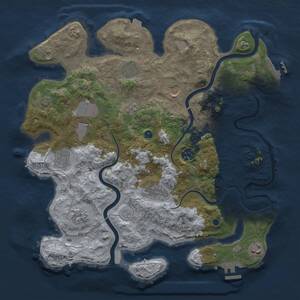 Thumbnail Rust Map: Procedural Map, Size: 3750, Seed: 984601, 15 Monuments