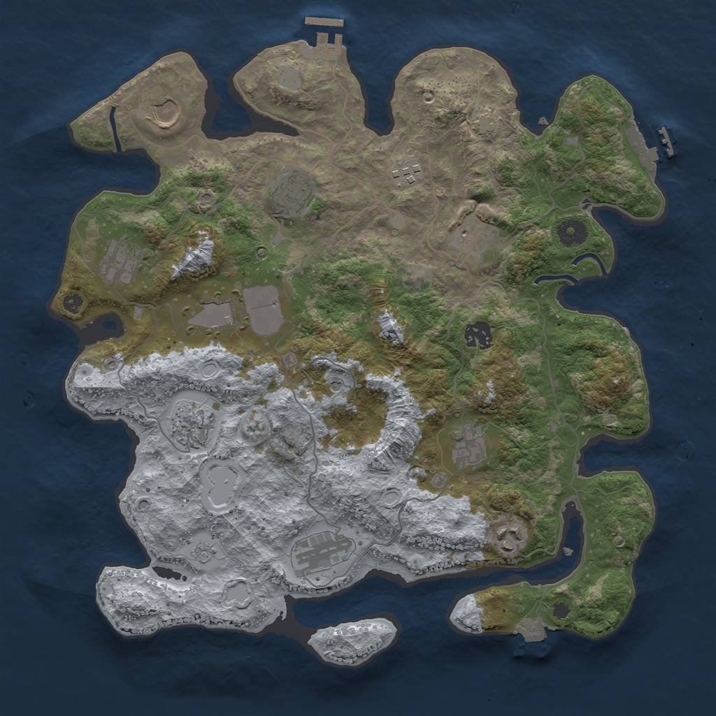 Rust Map: Procedural Map, Size: 3750, Seed: 984601, 19 Monuments