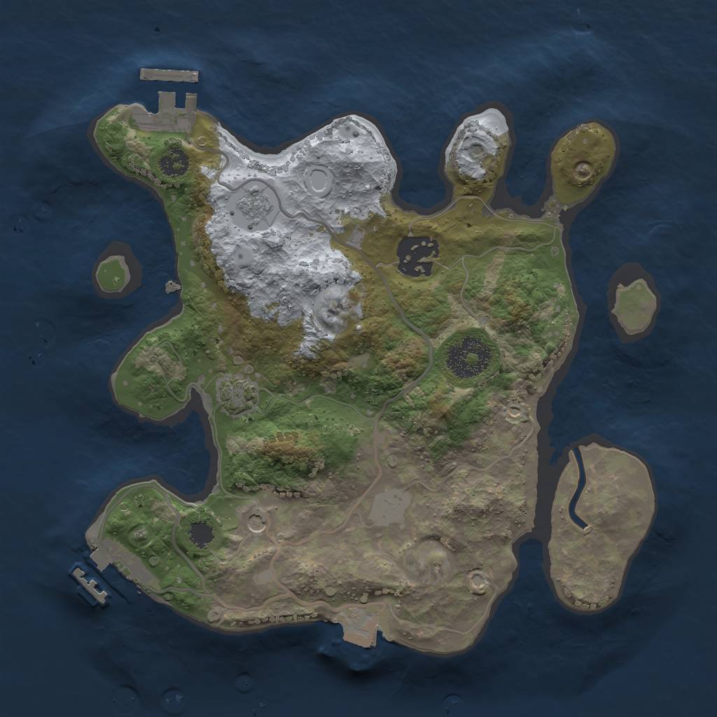 Rust Map: Procedural Map, Size: 2500, Seed: 1586544950, 9 Monuments