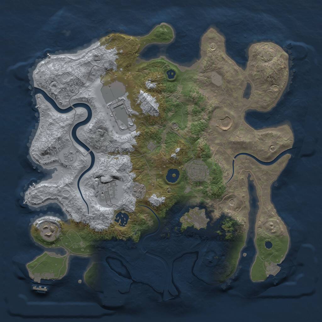 Rust Map: Procedural Map, Size: 3500, Seed: 187952058, 14 Monuments