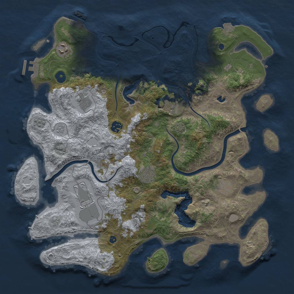 Rust Map: Procedural Map, Size: 4000, Seed: 506130081, 15 Monuments