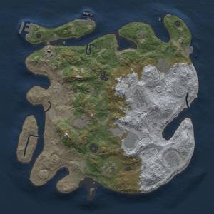 Thumbnail Rust Map: Procedural Map, Size: 3600, Seed: 79641300, 17 Monuments