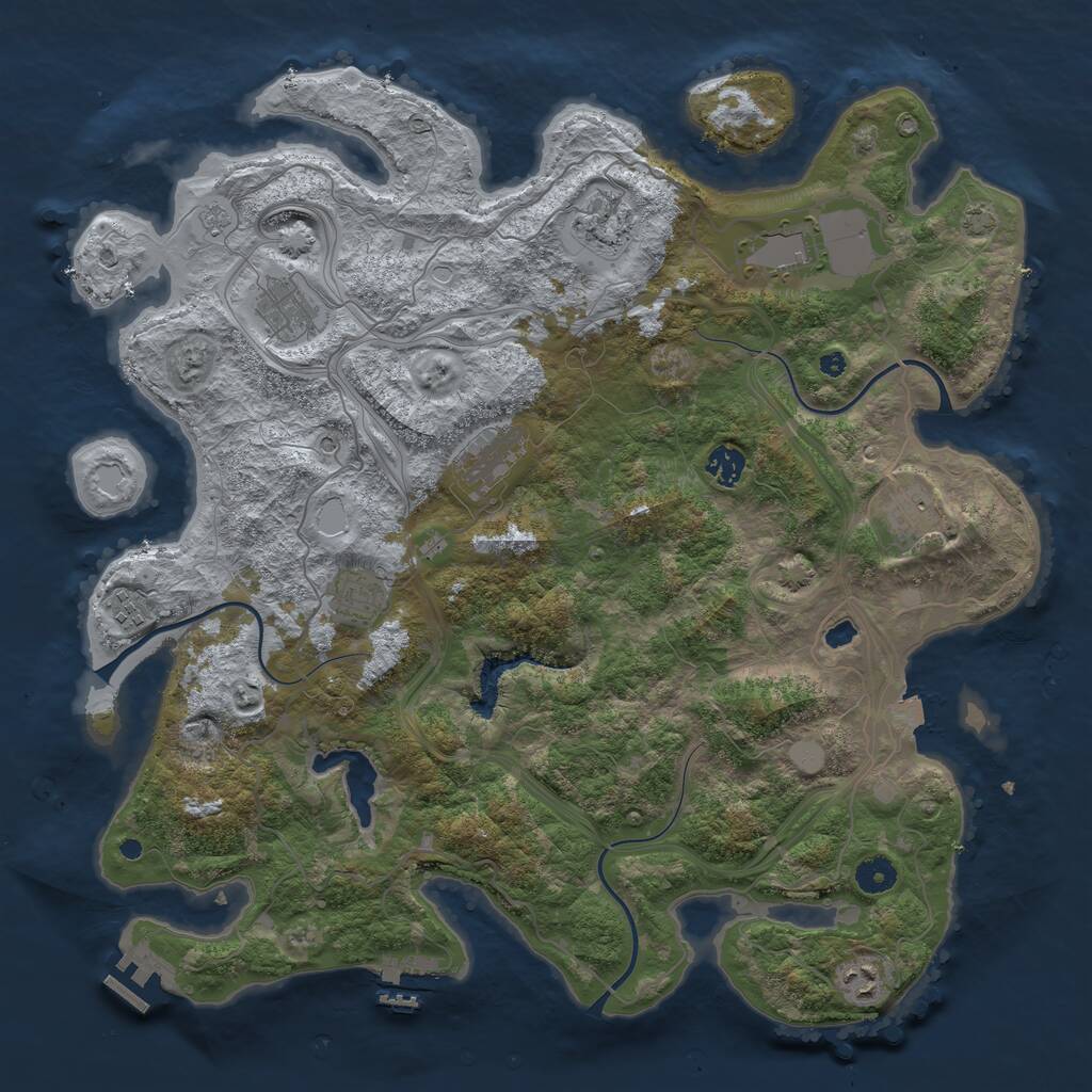 Rust Map: Procedural Map, Size: 4250, Seed: 1282044410, 15 Monuments