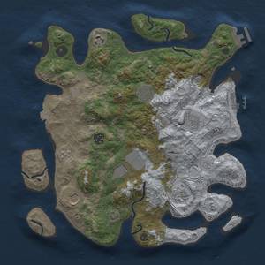 Thumbnail Rust Map: Procedural Map, Size: 3500, Seed: 447101193, 16 Monuments