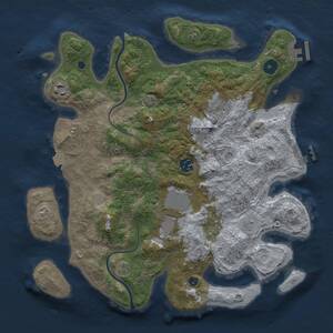 Thumbnail Rust Map: Procedural Map, Size: 3500, Seed: 447101193, 10 Monuments