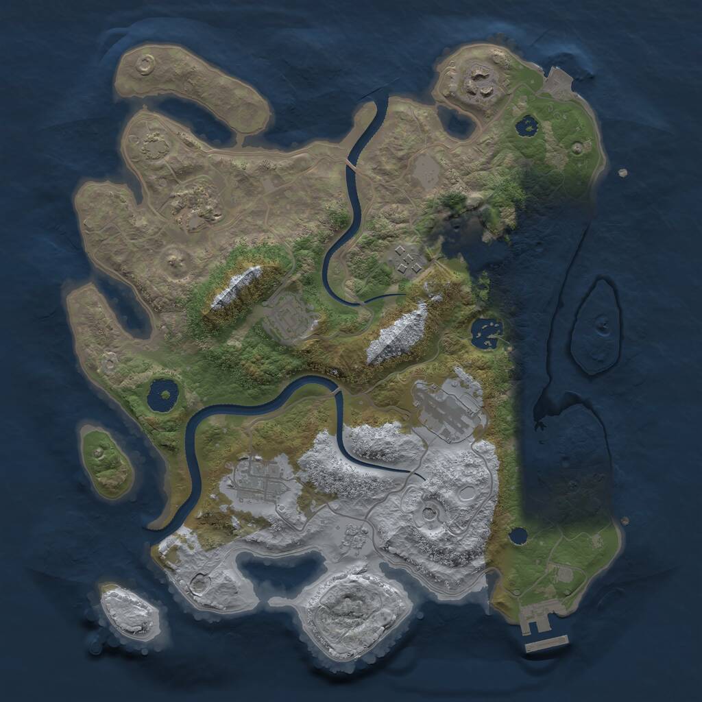 Rust Map: Procedural Map, Size: 3250, Seed: 1534651361, 13 Monuments