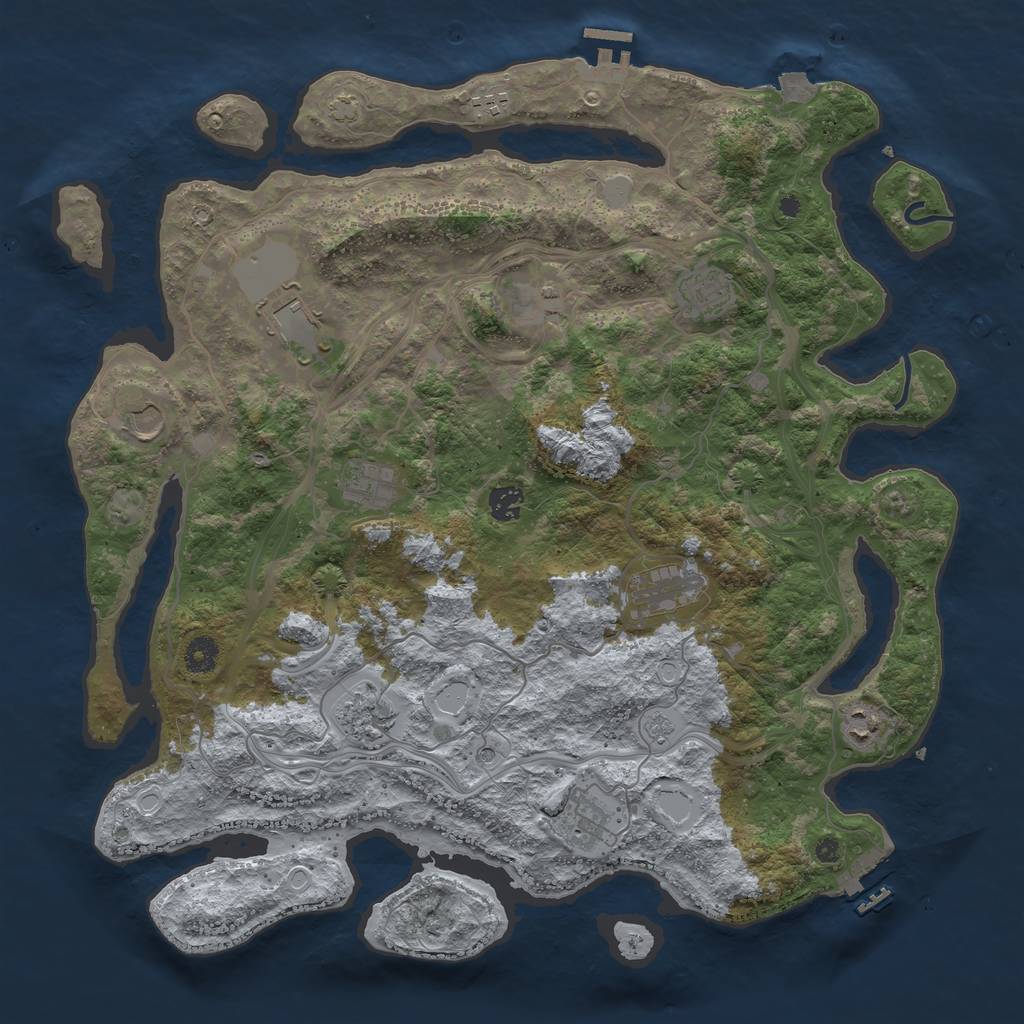 Rust Map: Procedural Map, Size: 4250, Seed: 175465665, 19 Monuments