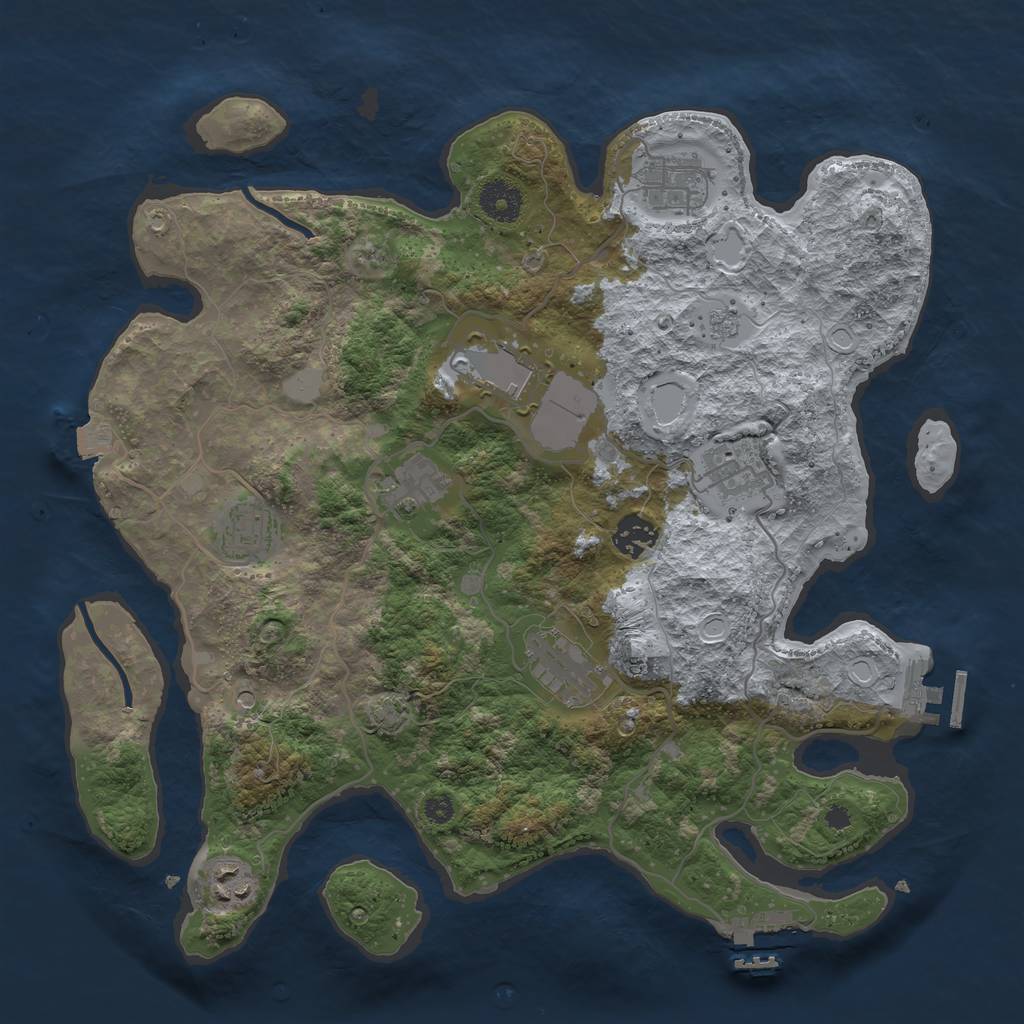Rust Map: Procedural Map, Size: 3600, Seed: 29824, 16 Monuments