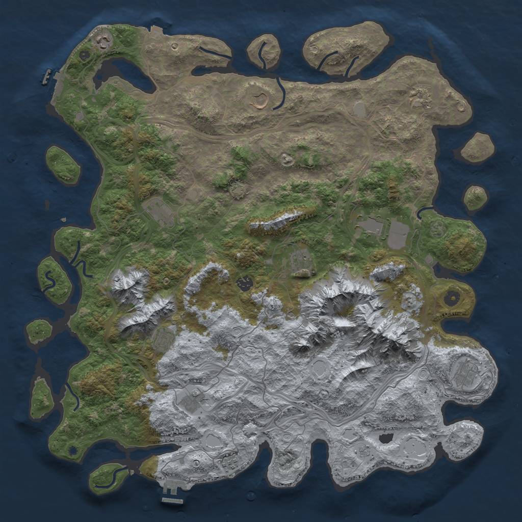 Rust Map: Procedural Map, Size: 5000, Seed: 1995491962, 19 Monuments