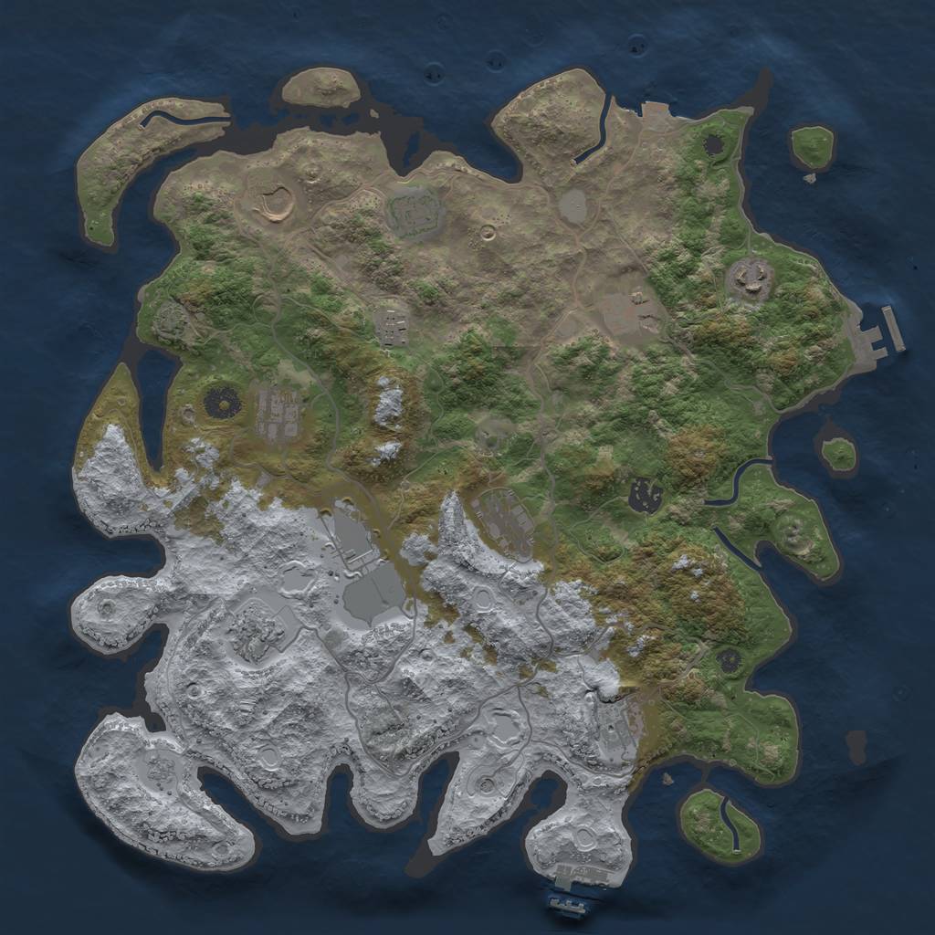 Rust Map: Procedural Map, Size: 4000, Seed: 29082024, 19 Monuments