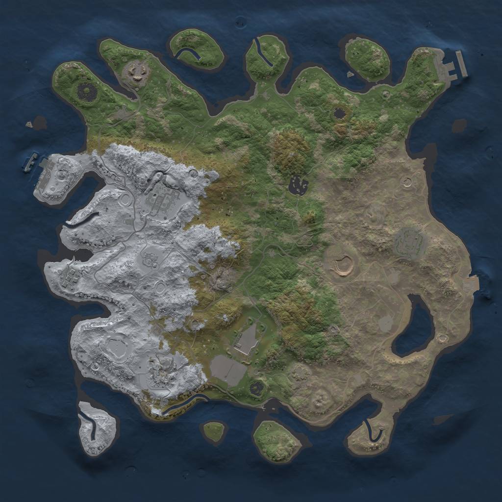 Rust Map: Procedural Map, Size: 3750, Seed: 349180362, 16 Monuments