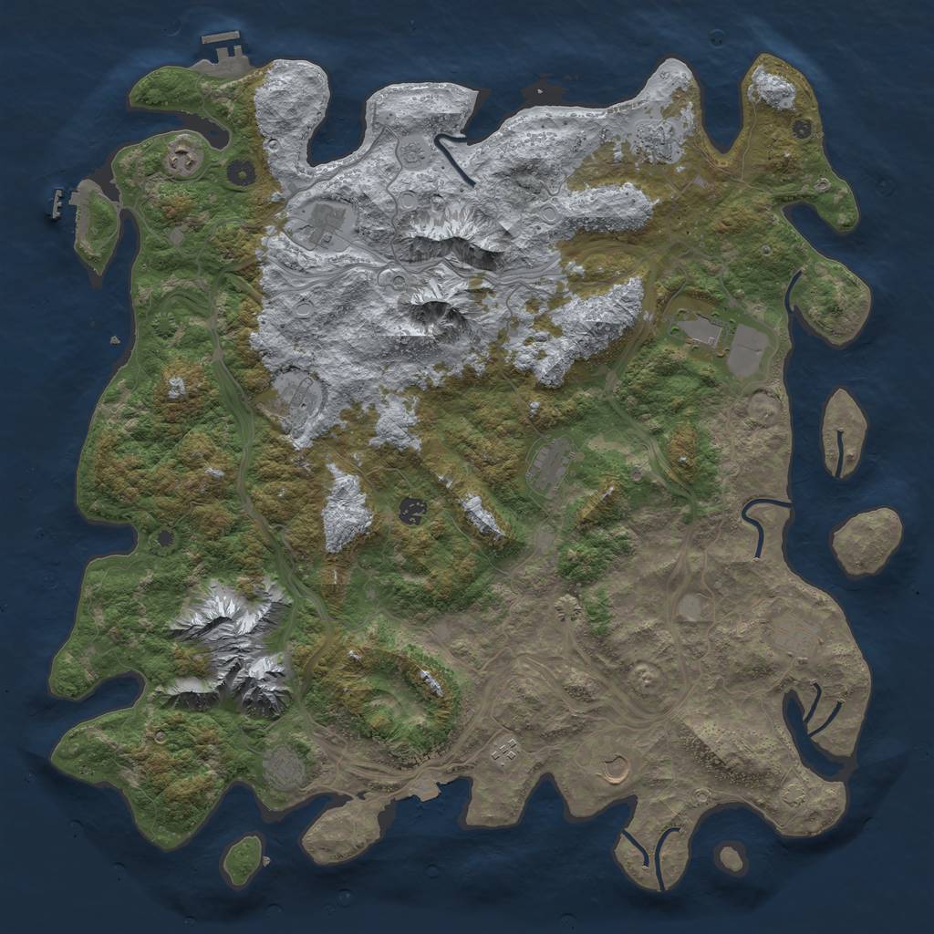 Rust Map: Procedural Map, Size: 5000, Seed: 298394106, 19 Monuments