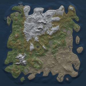 Thumbnail Rust Map: Procedural Map, Size: 5000, Seed: 298394106, 19 Monuments