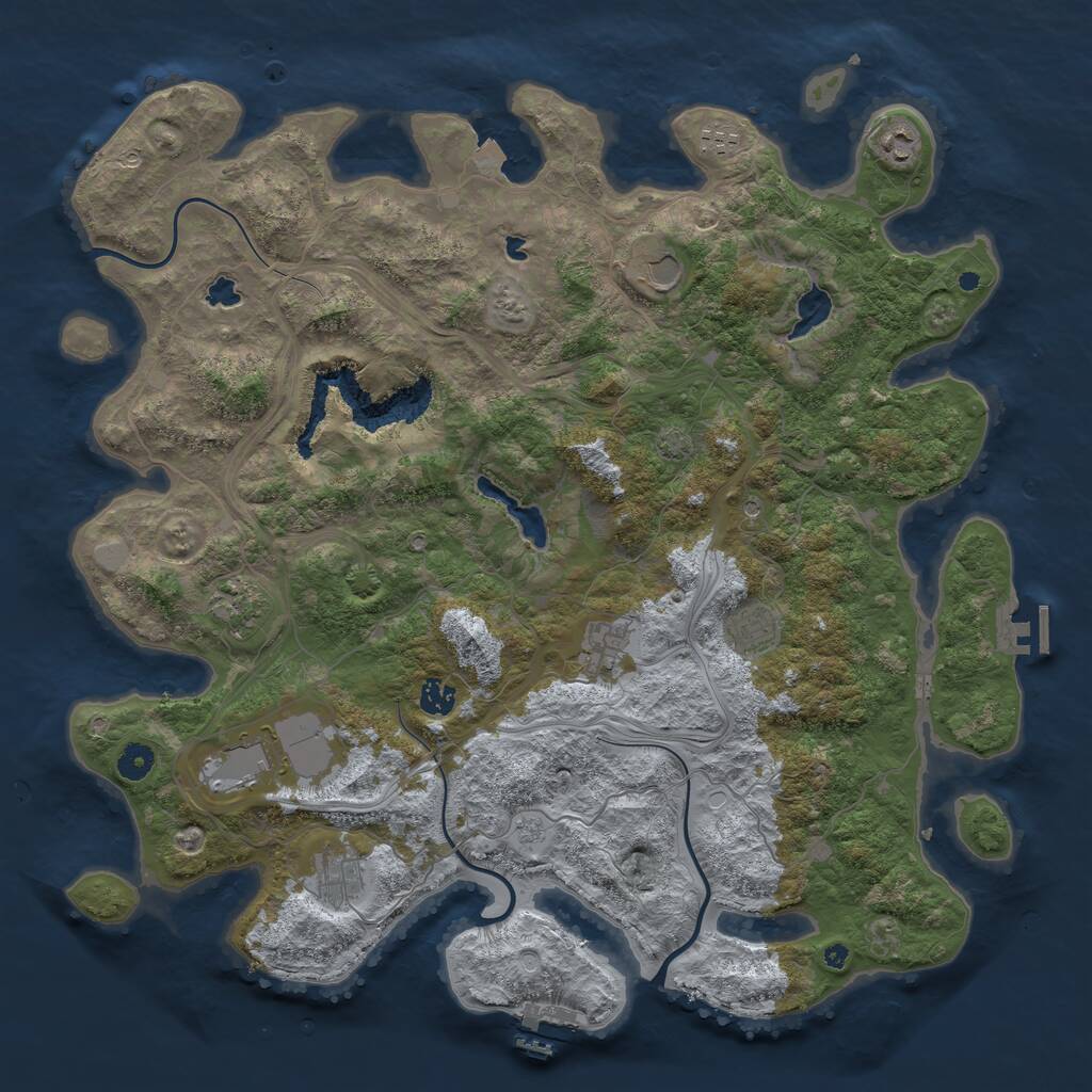Rust Map: Procedural Map, Size: 4500, Seed: 1081239118, 15 Monuments