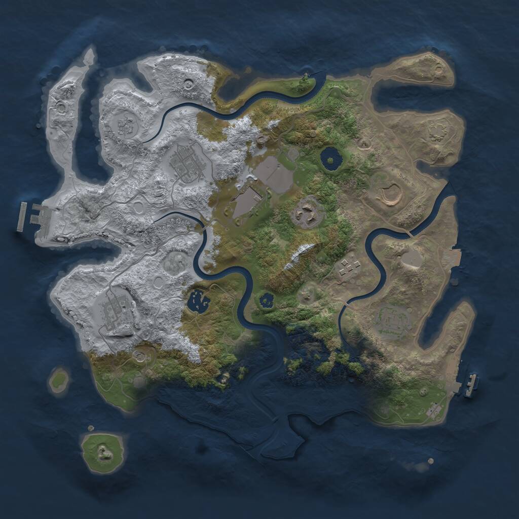 Rust Map: Procedural Map, Size: 3500, Seed: 573520700, 14 Monuments