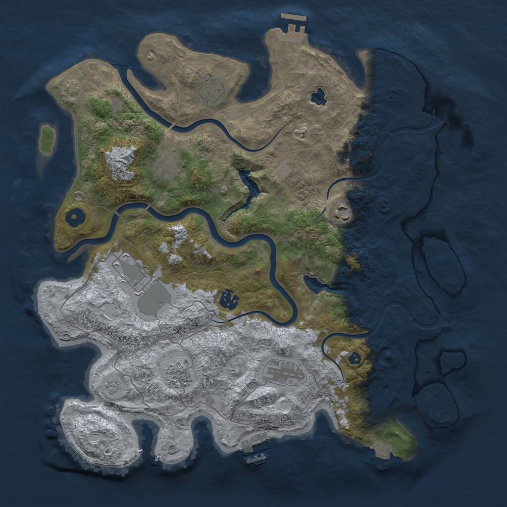 Rust Map: Procedural Map, Size: 4000, Seed: 515255564, 13 Monuments