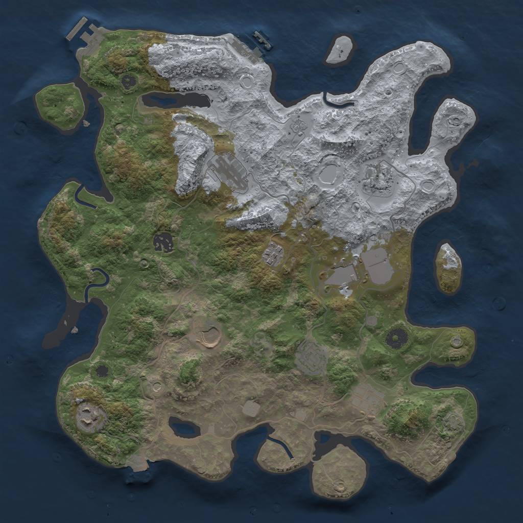 Rust Map: Procedural Map, Size: 3750, Seed: 932051, 17 Monuments