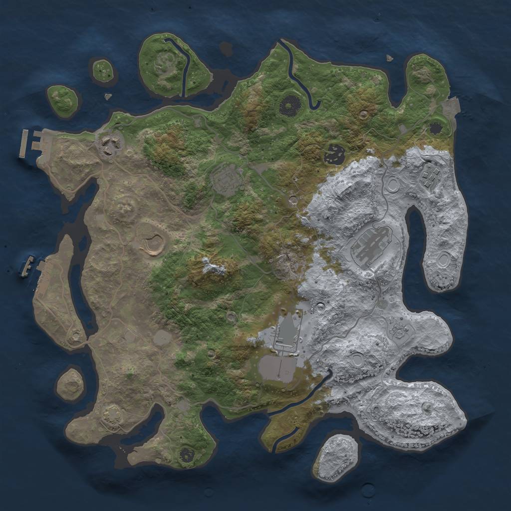 Rust Map: Procedural Map, Size: 3600, Seed: 290824, 15 Monuments