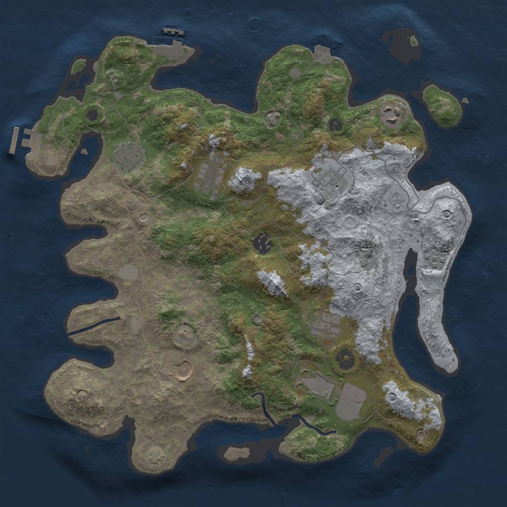 Rust Map: Procedural Map, Size: 3750, Seed: 202408292, 17 Monuments