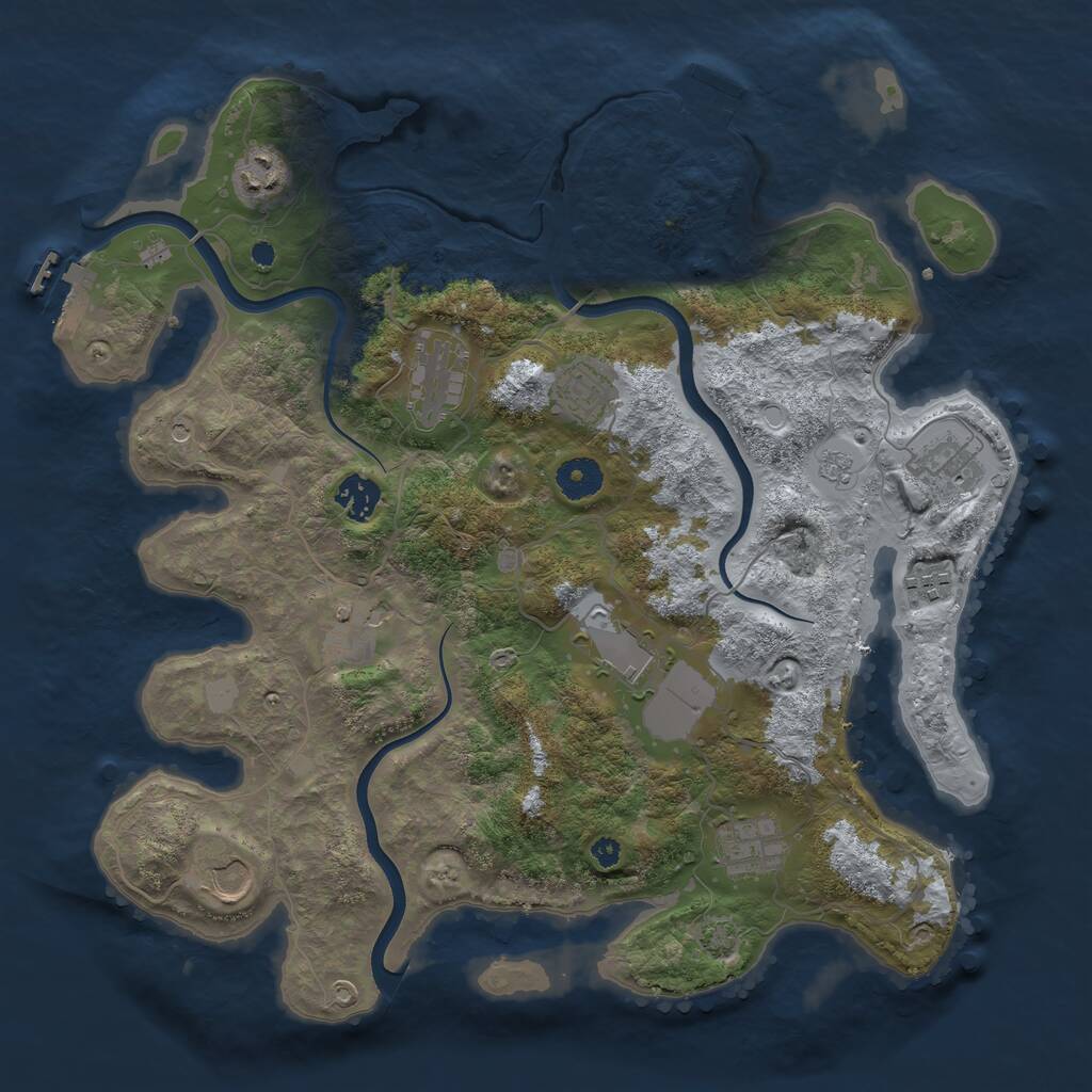 Rust Map: Procedural Map, Size: 3750, Seed: 202408292, 16 Monuments