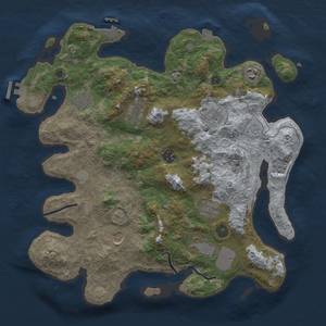 Thumbnail Rust Map: Procedural Map, Size: 3750, Seed: 202408292, 17 Monuments