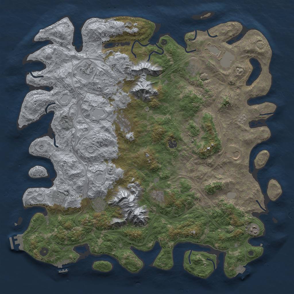 Rust Map: Procedural Map, Size: 5000, Seed: 429571604, 19 Monuments