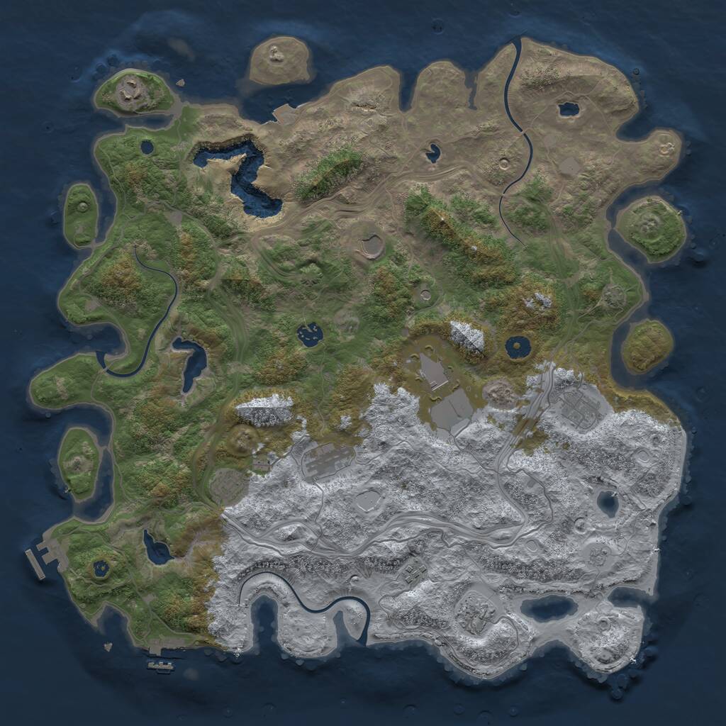 Rust Map: Procedural Map, Size: 4500, Seed: 1563120456, 15 Monuments