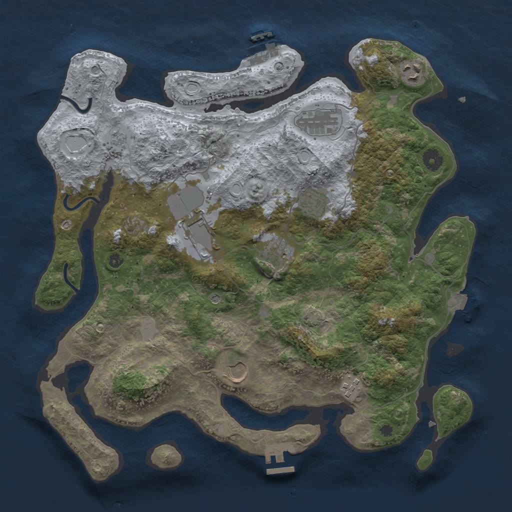 Rust Map: Procedural Map, Size: 3700, Seed: 998114, 15 Monuments