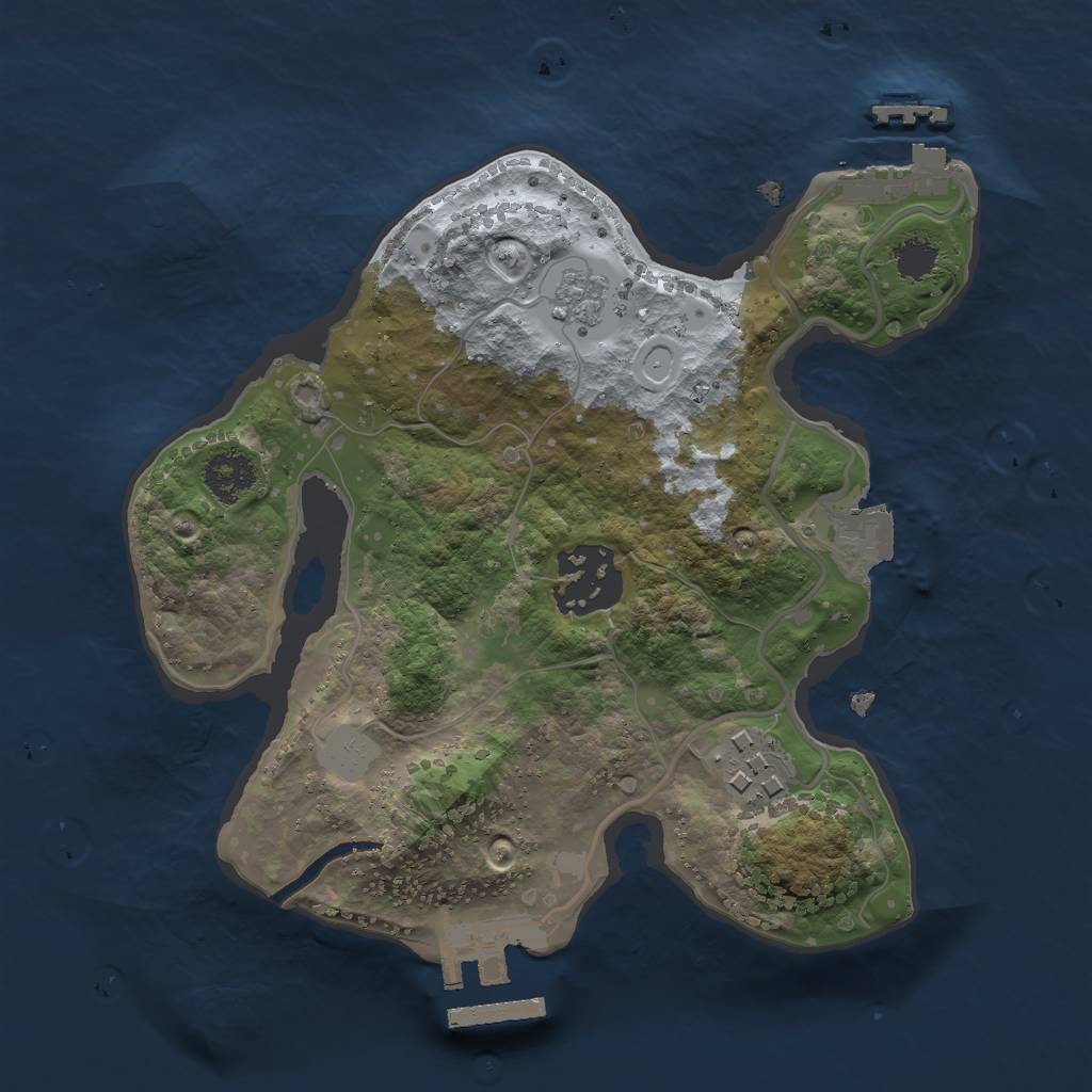 Rust Map: Procedural Map, Size: 2250, Seed: 1950058011, 8 Monuments