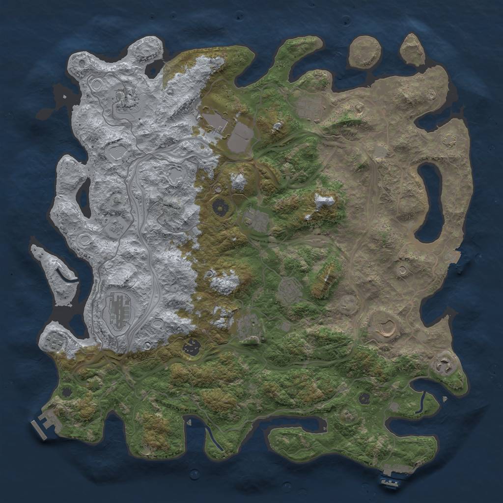 Rust Map: Procedural Map, Size: 4500, Seed: 262670289, 19 Monuments