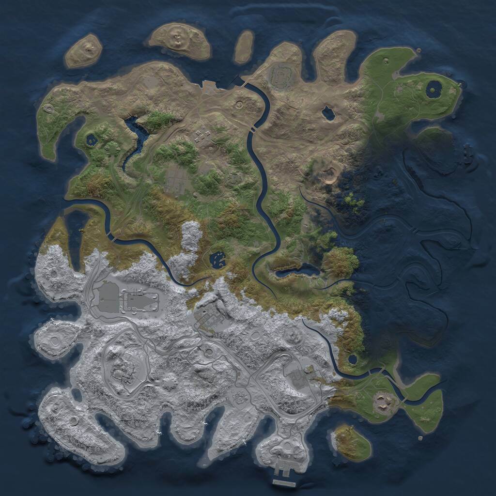 Rust Map: Procedural Map, Size: 4350, Seed: 29082024, 16 Monuments