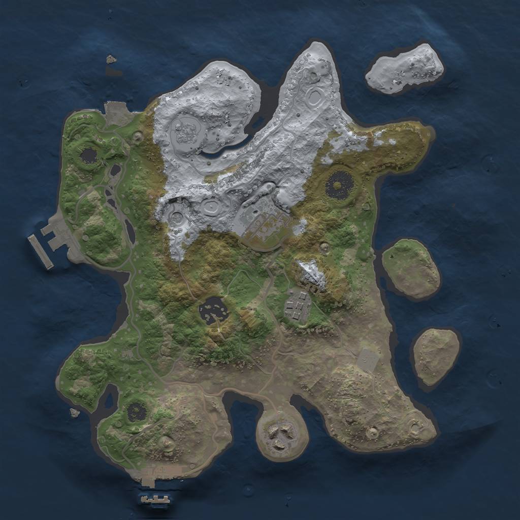 Rust Map: Procedural Map, Size: 2750, Seed: 1987091695, 11 Monuments